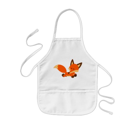 Cute Fleet Cartoon Fox Kinder Apron Kinder Schort (Voorkant)