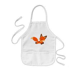 Cute Fleet Cartoon Fox Kinder Apron Schort