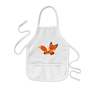 Cute Fleet Cartoon Fox Kinder Apron Schort