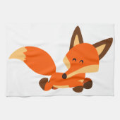 Cute Fleet Cartoon Fox Kitchen Towel Theedoek (Horizontaal)