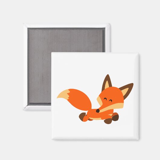 Cute Fleet Cartoon Fox Magnet (Voorkant / Achterkant)