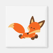 Cute Fleet Cartoon Fox Magnet (Voorkant)