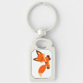 Cute Fleet Cartoon Fox Metal Sleutelhanger (Voorkant)