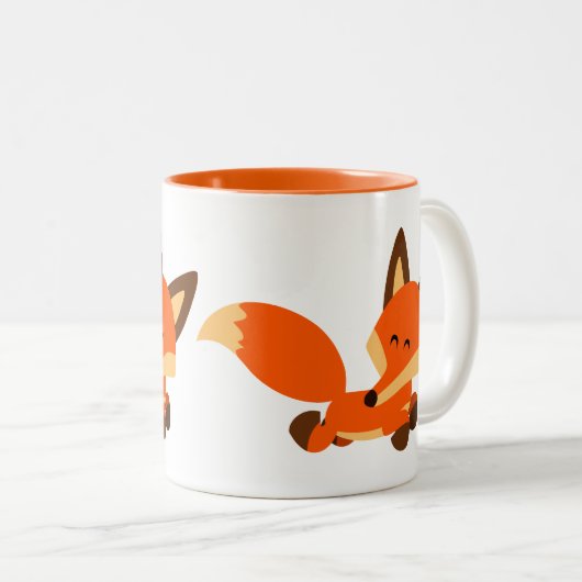 Cute Fleet Cartoon Fox Mok (Voorkant rechts)