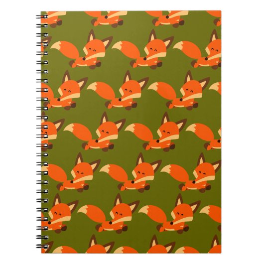 Cute Fleet Cartoon Fox Notitieboek (Voorkant)