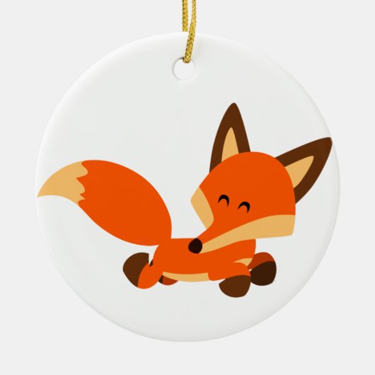 Cute Fleet Cartoon Fox Ornament (Voorkant)