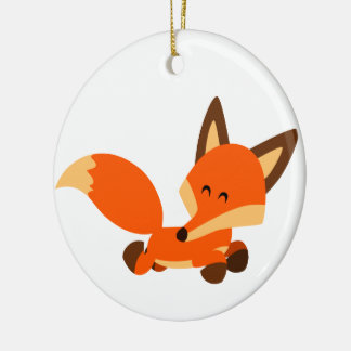 Cute Fleet Cartoon Fox Ornament
