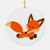 Cute Fleet Cartoon Fox Ornament (Achterkant)