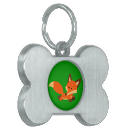 Cute Fleet Cartoon Fox Pet Tag Huisdieren Naamplaatje