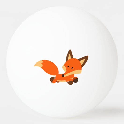 Cute Fleet Cartoon Fox Ping Pong Ball (Achterkant)