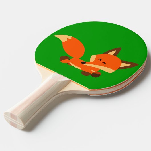 Cute Fleet Cartoon Fox Ping Pong Paddle Tafeltennisbatje (Voorkant Gekanteld)