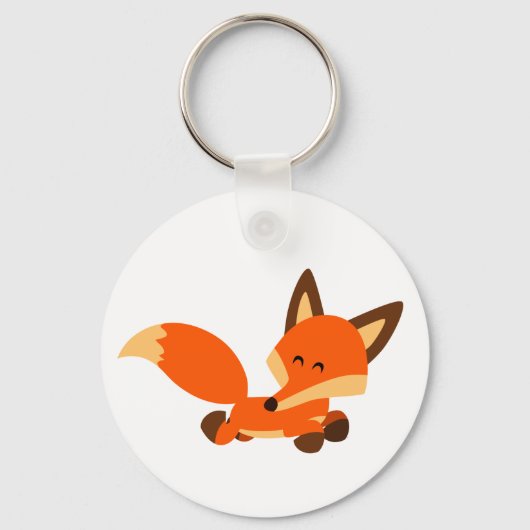 Cute Fleet Cartoon Fox Sleutelhanger (Voorkant)