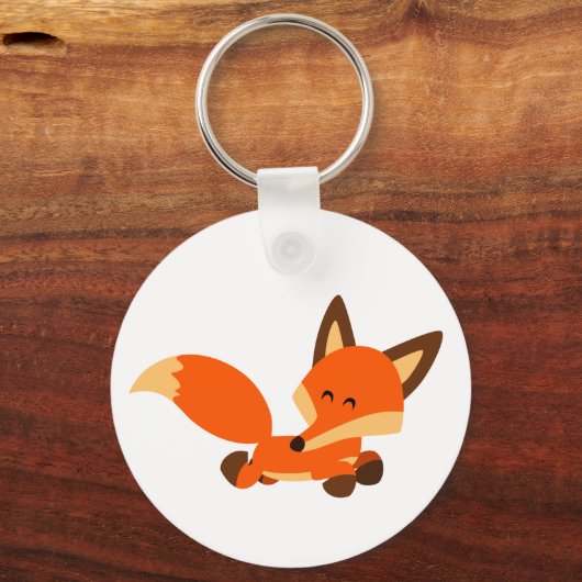 Cute Fleet Cartoon Fox Sleutelhanger (Voorkant)