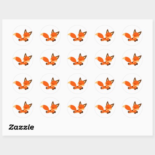 Cute Fleet Cartoon Fox Sticker (Vel)