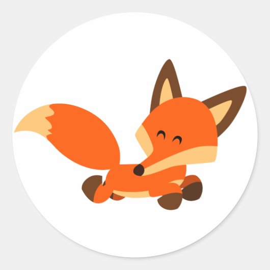 Cute Fleet Cartoon Fox Sticker (Voorkant)