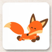 Cute Fleet Cartoon Vos Onderzetters Set (Voorkant)