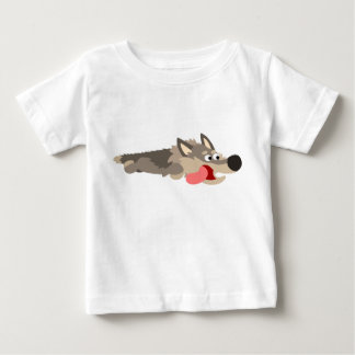 Cute Fleet Cartoon Wolf Baby T-Shirt