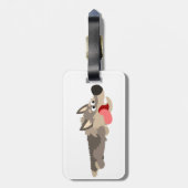 Cute Fleet Cartoon Wolf Bagagelabel (Achterkant verticaal)
