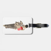Cute Fleet Cartoon Wolf Bagagelabel (Achterkant horizontaal)