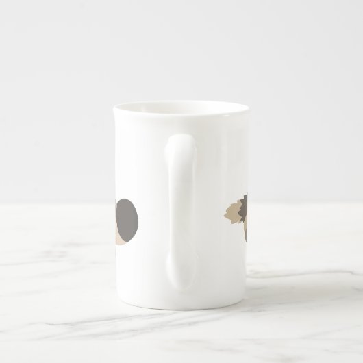 Cute Fleet Cartoon Wolf Bone China Mok (Achterkant)