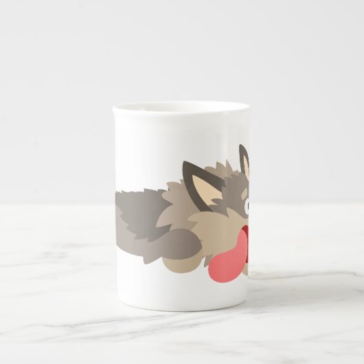 Cute Fleet Cartoon Wolf Bone China Mok (Voorkant)