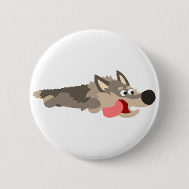 Cute Fleet Cartoon Wolf Button Badge