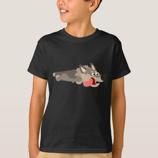 Cute Fleet Cartoon Wolf Children T-Shirt (Voorkant)