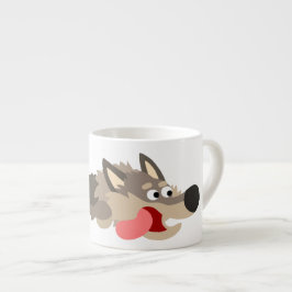 Cute Fleet Cartoon Wolf Espresso Mok