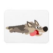 Cute Fleet Cartoon Wolf Flexible Magnet Magneet (Horizontaal)