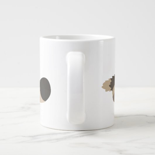 Cute Fleet Cartoon Wolf Jumbo Mok (Achterkant)