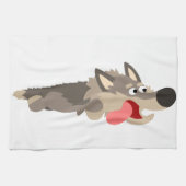 Cute Fleet Cartoon Wolf Kitchen Towel Theedoek (Horizontaal)