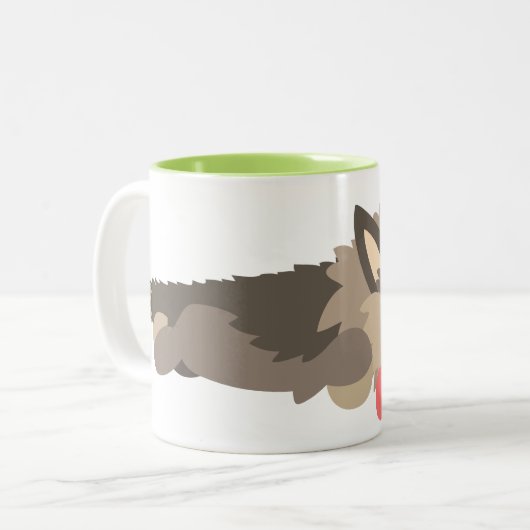 Cute Fleet Cartoon Wolf Mok (Voorkant links)