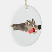 Cute Fleet Cartoon Wolf Ornament (Rechts)