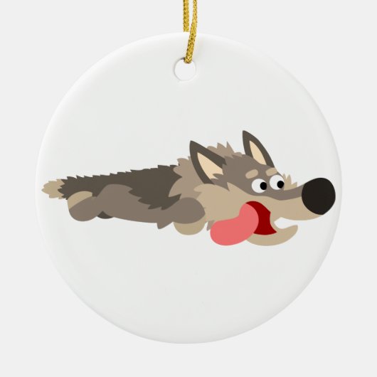 Cute Fleet Cartoon Wolf Ornament (Voorkant)