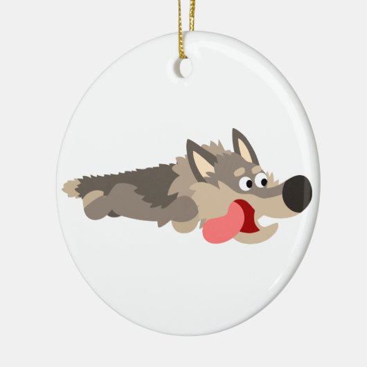 Cute Fleet Cartoon Wolf Ornament (Links)