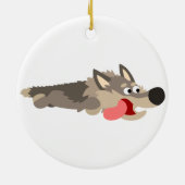 Cute Fleet Cartoon Wolf Ornament (Achterkant)