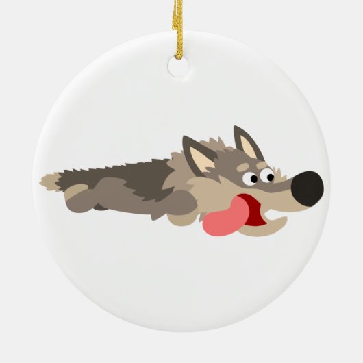 Cute Fleet Cartoon Wolf Ornament (Achterkant)