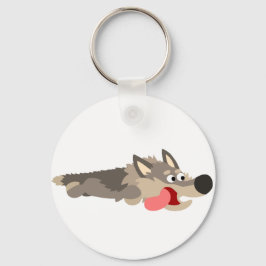 Cute Fleet Cartoon Wolf Sleutelhanger