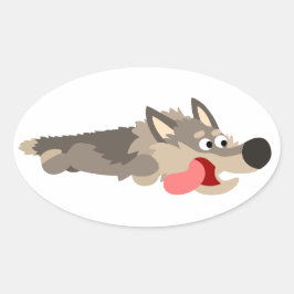 Cute Fleet Cartoon Wolf Sticker