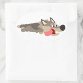Cute Fleet Cartoon Wolf Sticker (Tas)