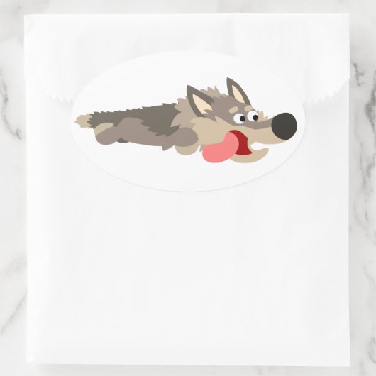 Cute Fleet Cartoon Wolf Sticker (Tas)