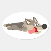 Cute Fleet Cartoon Wolf Sticker (Voorkant)