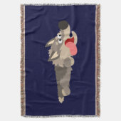 Cute Fleet Cartoon Wolf Throw Blanket Deken (Voorkant Verticaal)