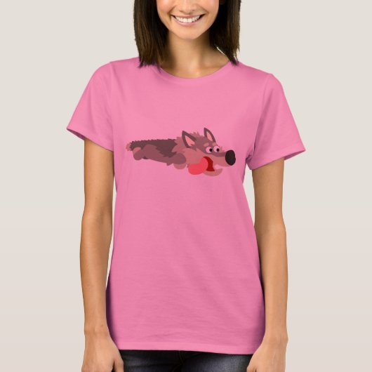 Cute Fleet Cartoon Wolf Women T-Shirt (Voorkant)