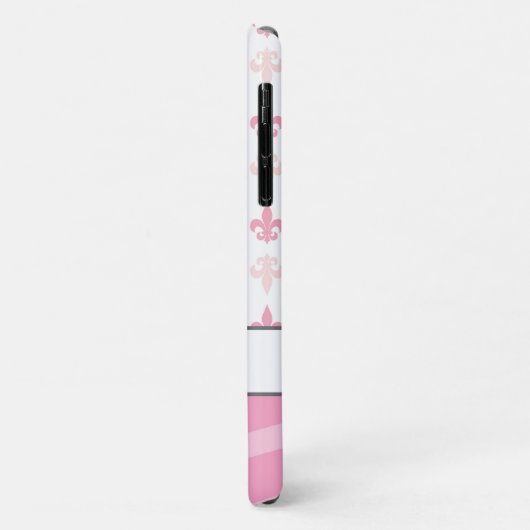 Cute Fleur de Lis Zebra Pattern Personalized Case-Mate iPhone Case (Achterkant/links)