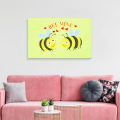 Cute Flirt Bee Mine love Valentijnsdag Gift Idee Canvas Afdruk (Insitu (Woonkamer))