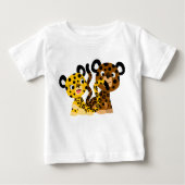Cute Flirtatious Cartoon Jaguars Baby T-Shirt (Voorkant)