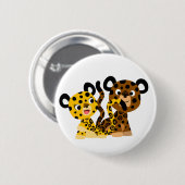 Cute Flirtatious Cartoon Jaguars Button Badge (Voorkant /achterkant)
