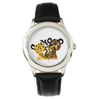 Cute Flirtatious Cartoon Jaguars Watch Horloge