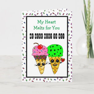 Cute Flirty Romantic Ice Cream-kaart Kaart